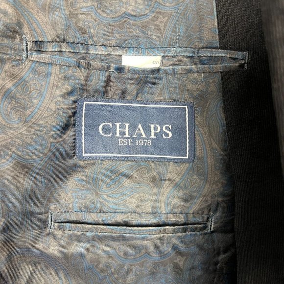 Chaps Sport Coat Blazer Jacket Mens 42R Navy Blue Corduroy Two Button Business - Picture 10 of 11